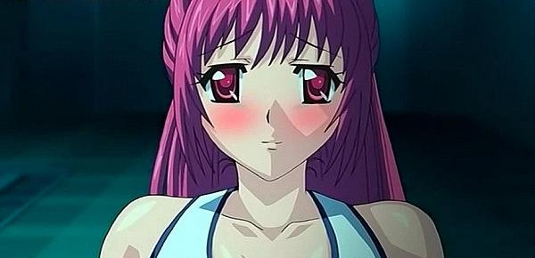 Nasty big boobed anime babe sucks
